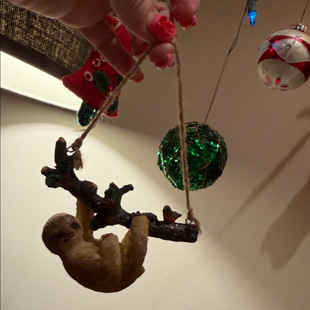 Adorable Sloth Ornament with Rope Hanger - Picture 6 of 9